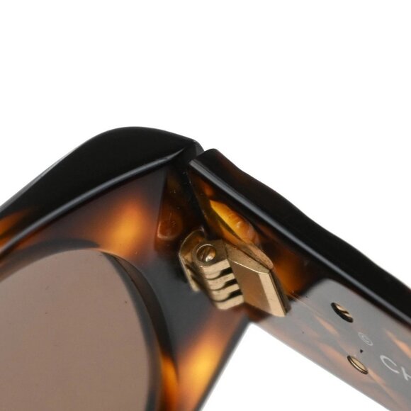 CHANEL CC Matelasse Sunglasses Eye Wear Plastic Brown GHW 01450 Italy 60RF649 main image 4